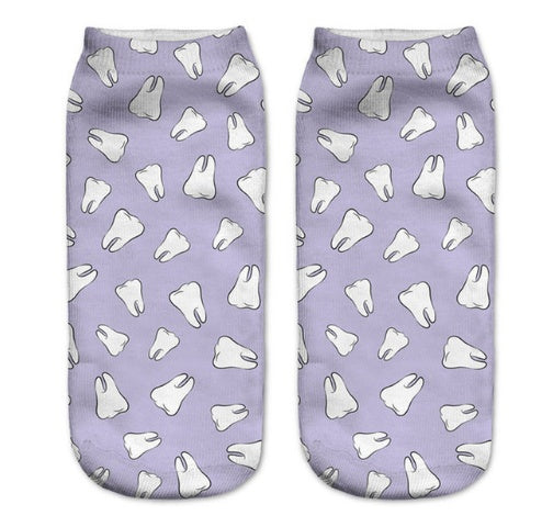 Popular Funny Unisex Short Socks 3D Cat Printed Anklet Socks Casual Socks