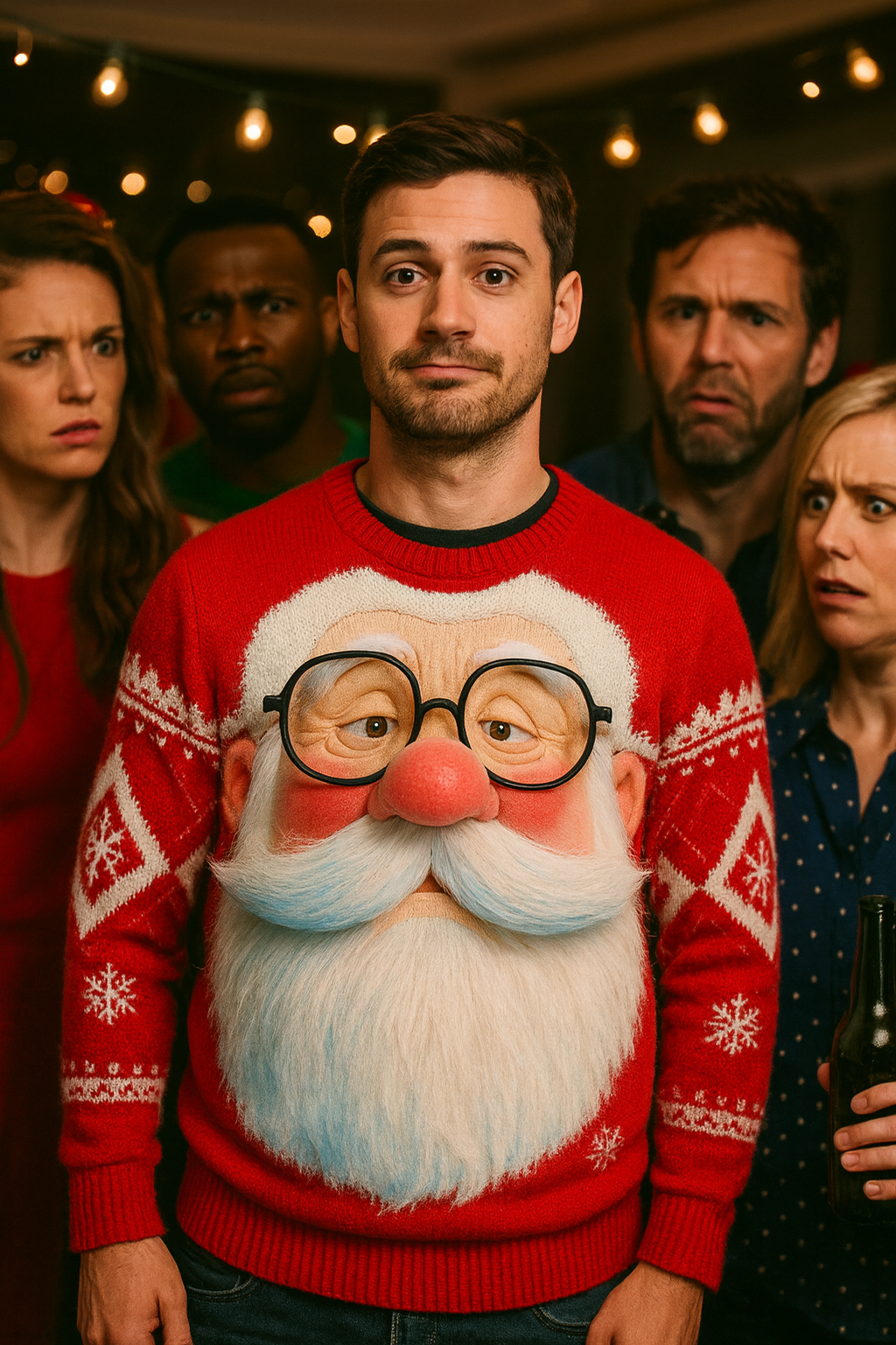 Ugly Christmas sweater 3d santa