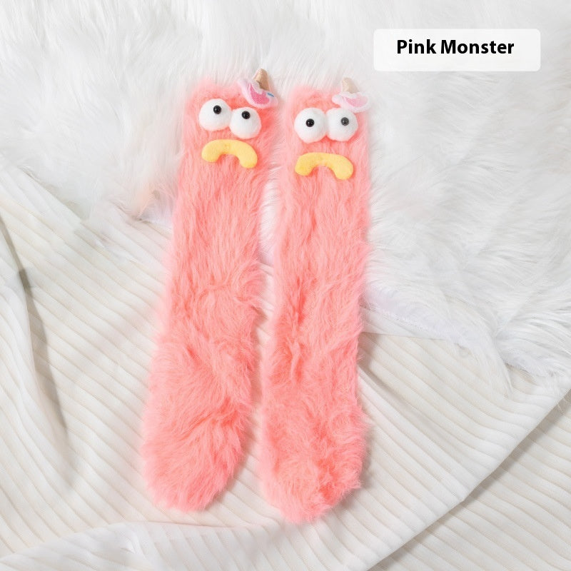 Plush Funny Floor Thick Thermal Middle Tube Socks
