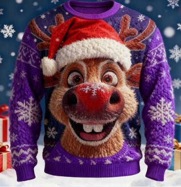 New 3D Printed Unisex Christmas Eve Round Neck Printed Sweatshirt - Wiseasstees, LLC