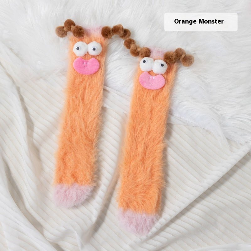 Plush Funny Floor Thick Thermal Middle Tube Socks - Wiseasstees, LLC