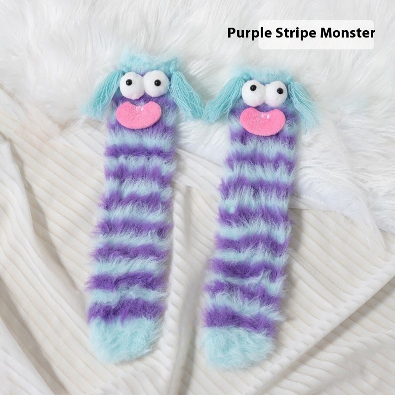 Plush Funny Floor Thick Thermal Middle Tube Socks - Wiseasstees, LLC