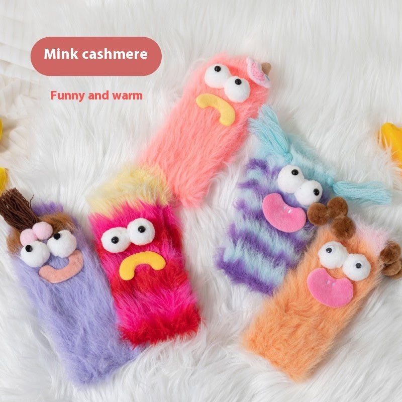 Plush Funny Floor Thick Thermal Middle Tube Socks - Wiseasstees, LLC