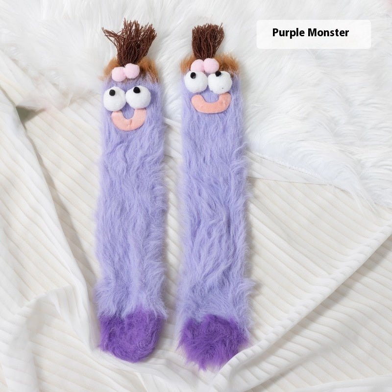 Plush Funny Floor Thick Thermal Middle Tube Socks - Wiseasstees, LLC