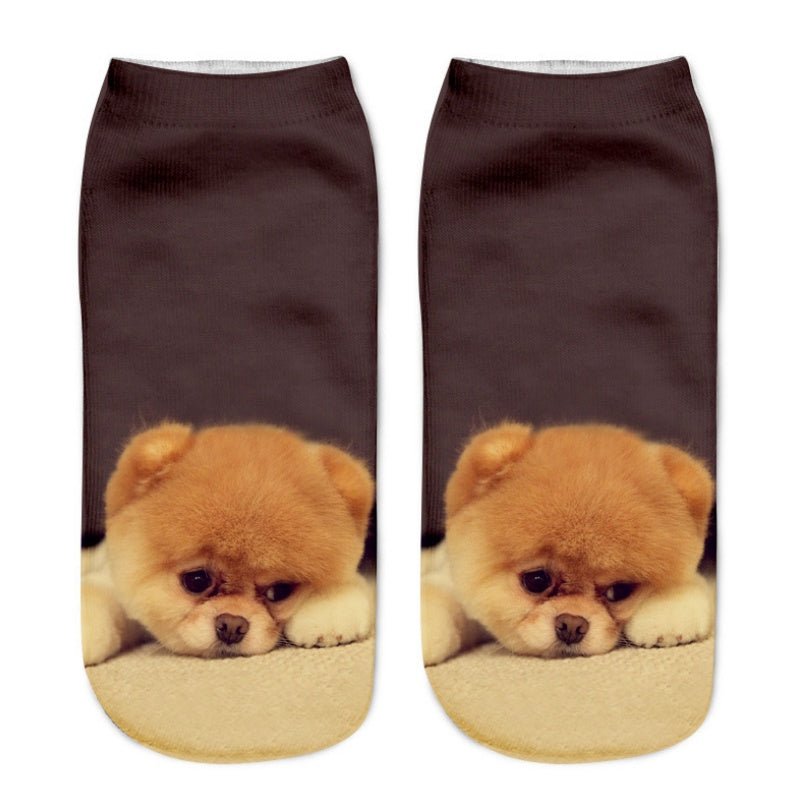 Popular Funny Unisex Short Socks 3D Cat Printed Anklet Socks Casual Socks - Wiseasstees, LLC