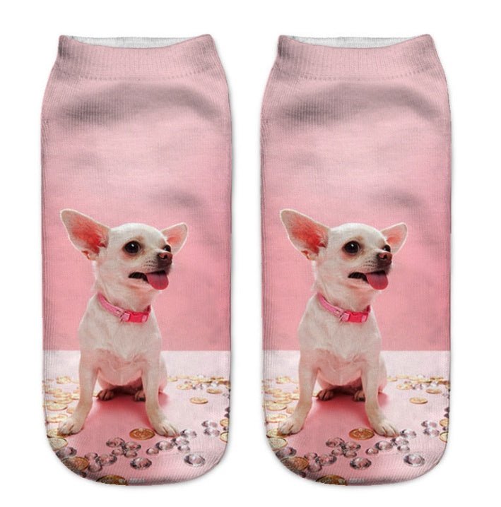 Popular Funny Unisex Short Socks 3D Cat Printed Anklet Socks Casual Socks - Wiseasstees, LLC