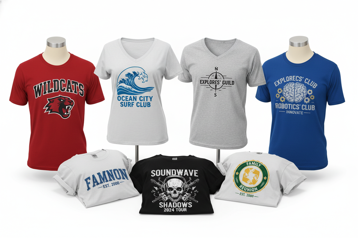 Showcase of custom sport team shirts band shirts and group designs